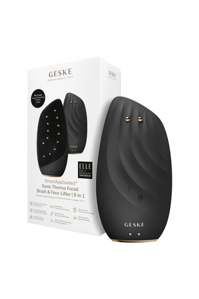 GESKE Titreşimli Mikro Akım Termal Yüz Temizleme ve Cilt Sıkılaştırıcı Cihaz   Sonic Thermo Facial Brush Face-Lifter ürün görseli 1