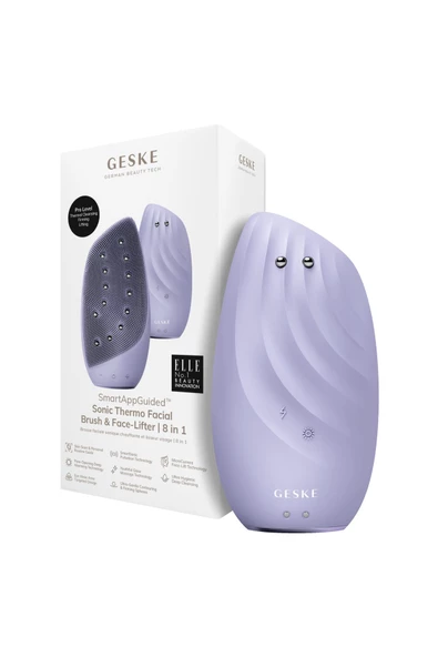 GESKE Titreşimli Mikro Akım Termal Yüz Temizleme ve Cilt Sıkılaştırıcı Cihaz   Sonic Thermo Facial Brush Face-Lifter ürün görseli 1