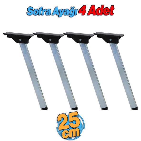Sofra Ayağı 25 cm Metal 4 Adet Plastik Siyah Taban Katlanır Yer Sofrası Sini Altı Mobilya Ayak Masa ürün görseli 1