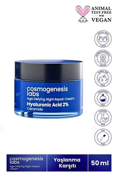 Cosmogenesis  Yoğun Nemlendirici Gece Bakım Kremi 50ml Vegan Yaşlanma Ve Kırışıklık Karşıtı ürün görseli 1