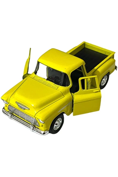 Sarı Chevrolet Stepside Pikap Oyuncak Lisanslı Diecast Metal Çek Bırak Araba ürün görseli 1