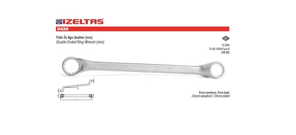 İzeltaş Yıldız Anahtar 24x27 İki Ağız Yıldız 0430032427 ürün görseli 1