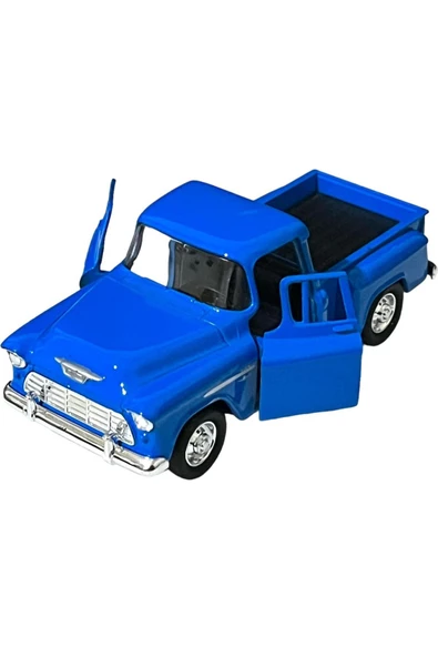 Chevrolet Stepside Mavi Pikap Oyuncak Lisanslı Diecast Metal Çek Bırak Araba ürün görseli 1