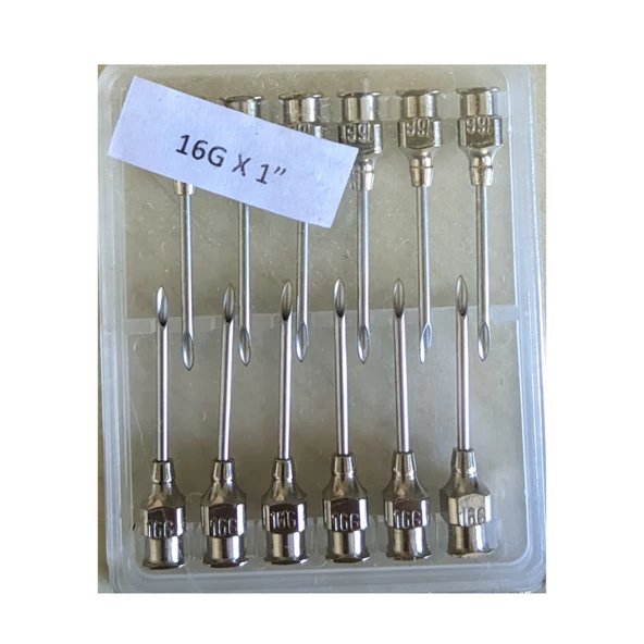 MUHTELİF - ENJEKTÖR İĞNE UCU ÇELİK 16G X 1" 1 PAKET ÇİN (12 ADET) ürün görseli 1