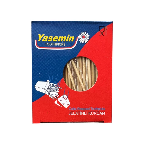 Yasemin Jelatinli Kutulu Poşetli Ahşap Kürdan -Standart Boy - 500 Adetlik 1 Paket ürün görseli 1