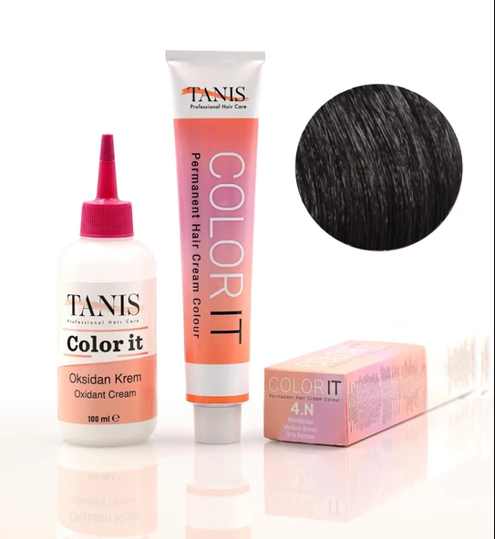 TANİS COLOR-IT (100 ML) Permanent Saç Boyası 4N (Orta Kestane) ürün görseli 1