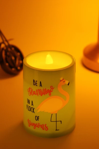Flamingo Led Mum Bardak Tipi Pilli Dumansız Alevli Dekoratif Yapay Mum Işıldak Dekor Lambası 10 cm ürün görseli 1