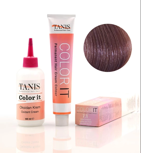 TANİS COLOR-IT (100 ML) Permanent Saç Boyası 7.1 (Orta Küllü Kumral) ürün görseli 1