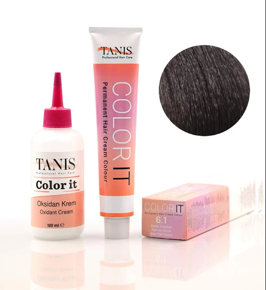 TANİS COLOR-IT (100 ML) Permanent Saç Boyası 6.1 (Koyu Küllü Kumral) ürün görseli 1