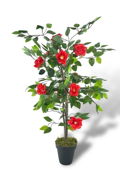Nettenevime Yapay Ağaç Kırmızı Nilüfer Ağacı 90cm ürün görseli 1