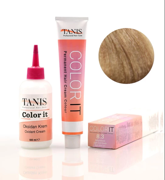 TANİS COLOR-IT (100 ML) Permanent Saç boyası 8.3 (Açık Altın Sarışın) ürün görseli 1