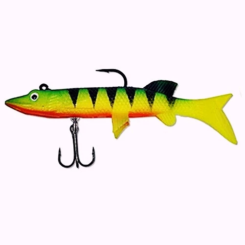 Turna Silikonu Pike Firetiger Turna Model Kendinden Zokalı 10 cm. 18 gr. Silikon Balık Sahte Yem Üç İğneli ürün görseli 1