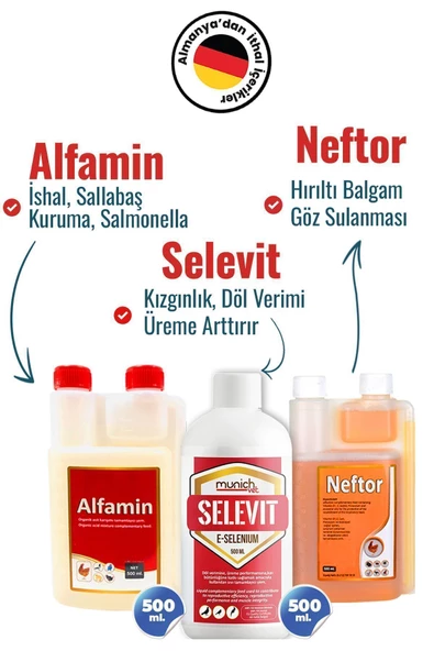 3lü Süper Set Selevit Üreme-Neftor Hırıltı-Alfamin 500ml ürün görseli 1