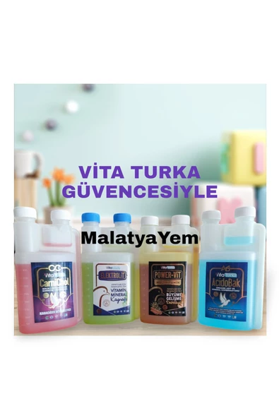 4 Lü Profesyonel Kanatlı Bakım Seti - Vita Turka Carnichol-Elektrolit-Pover vit-Acidobak 500 ER Ml ürün görseli 1