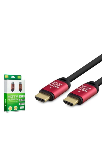 Hadron HDX2038 4K 60Hz 3D HDR v2.0 3mt HDMI Kablo - Siyah-Kırmızı ürün görseli 1