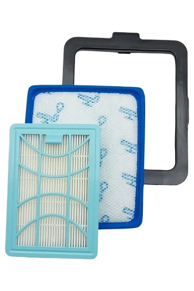 Philips FC 9743 FC 9744 Uyumlu Süpürge Hepa / Sünger Filtre / Çerçeve Seti 3'lü Set ürün görseli 1