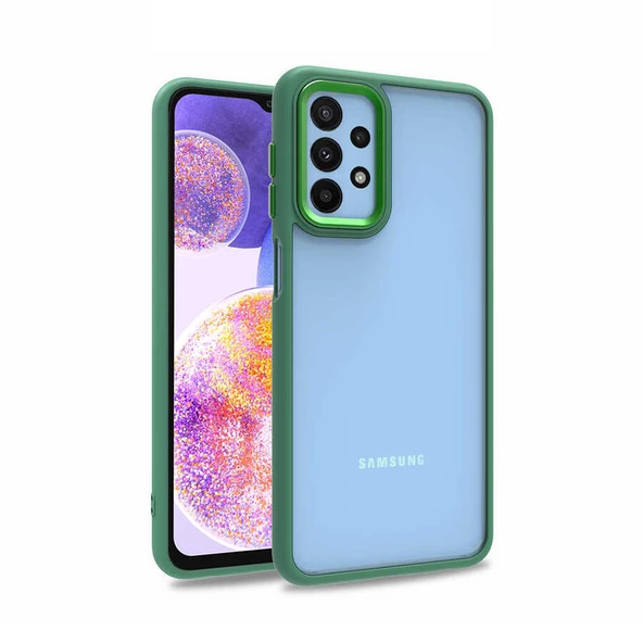 Samsung Galaxy A23 Kılıf Kamera Çıkıntılı Arkası Şeffaf Köşeleri Parlak Renkli Işlemeli Flora Kapak ürün görseli 1