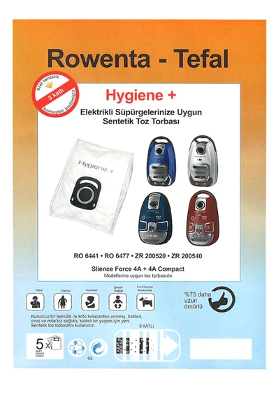 Rowenta RO6486 Hygiene Toz Torbası 10 Adet - Resim 4