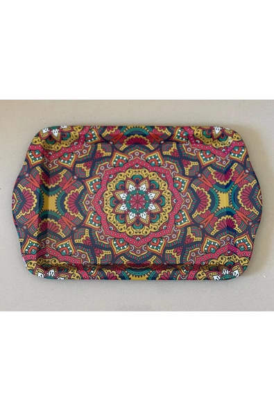 Çini/Mandala Temalı Mini Sunum Tepsisi - 1 Adet - Resim 4