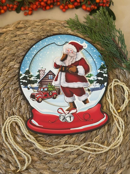 Yılbaşı Özel- Noel Baba Ahşap Dekoratif Pano ürün görseli 1