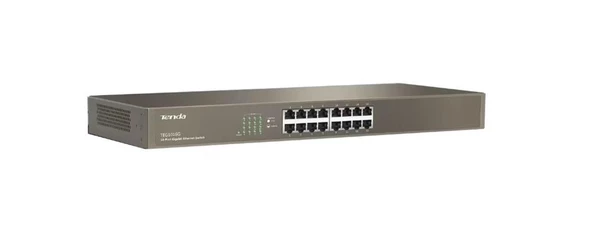 Tenda TEG1016G 16 Port 10-100-1000 Mbps 19" Switch Çelik Kasa Rack Mount ürün görseli 1