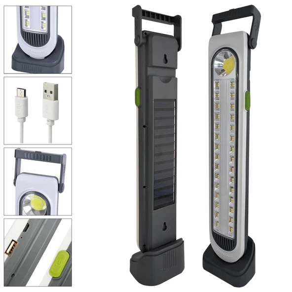 HEL-6855T-1 Solar Işıldak Şarjlı 60 Smd+Cob Led+Florasan ürün görseli 1