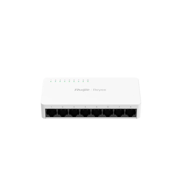 Ruijie Reyee RG-ES08G-L 8 Port 10-100-1000 Mbps Yönetilemez Switch Plastik Kasa ürün görseli 1