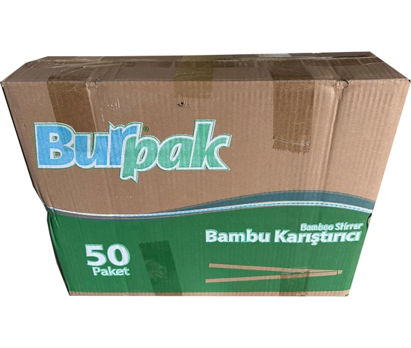 Burpak Tahta Ahşap Bambu Çay Kahve Karıştırıcı Çubuk Kaşık - 11 Cm. - 400 Adetlik 50 Paket - Koli ürün görseli 1
