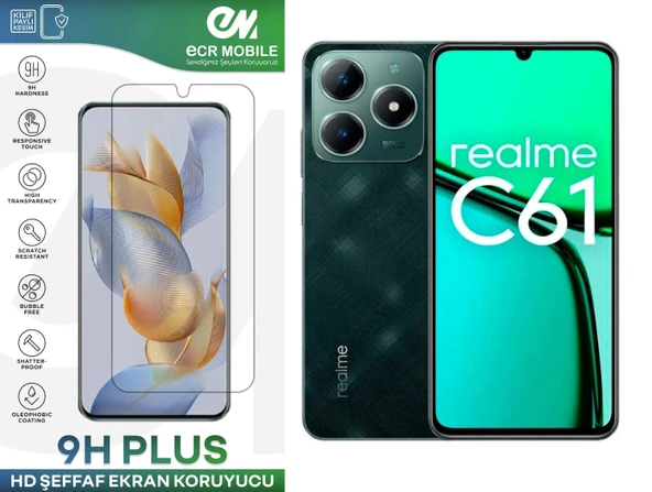 Realme C61 Ekran Koruyucu Esnek Nano Cam Tam Uyumlu Şeffaf ürün görseli 1