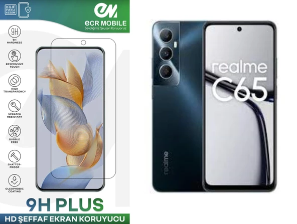 Realme C65 Ekran Koruyucu Esnek Nano Cam Tam Uyumlu Şeffaf ürün görseli 1