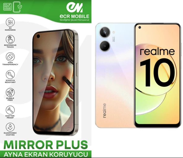 Realme 10 Ekran Koruyucu Esnek Ayna(Mirror) 9H Nano ürün görseli 1