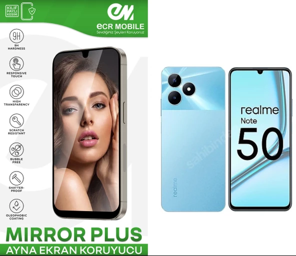 Realme Note 50 Ekran Koruyucu Esnek Ayna(Mirror) 9H Nano ürün görseli 1