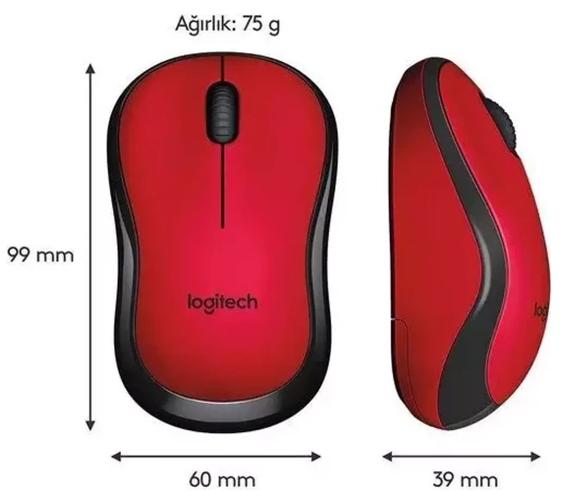 Logitech M220 910-004880 Kırmızı Sessiz Optik Kablosuz Mouse - Resim 7