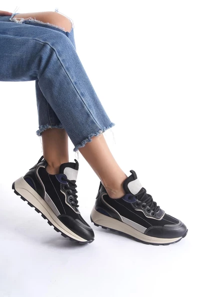 Sersp Siyah Lacivert Sneaker Günlük Hafif Spor Ayakkabı ürün görseli 1