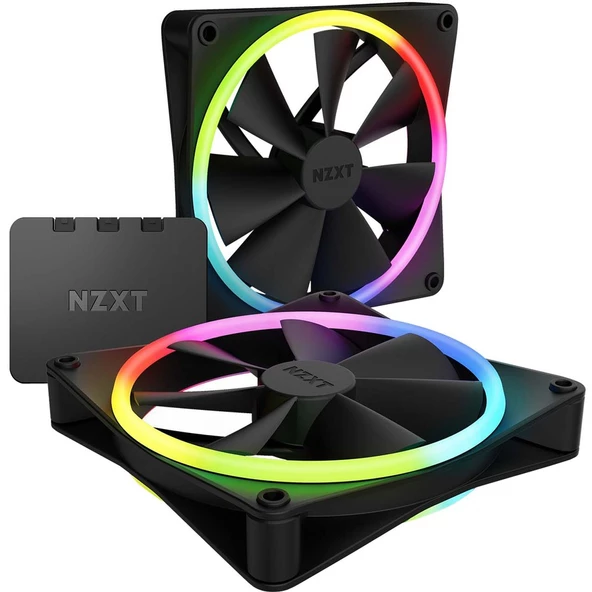 NZXT F140 RGB Duo Siyah 2x140 mm+Fan Kontrolcü  RF-D14DF-B1 ürün görseli 1