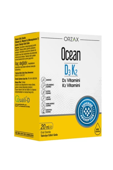 Ocean D3K2 Damla 20 ml x 3 Adet - Resim 2