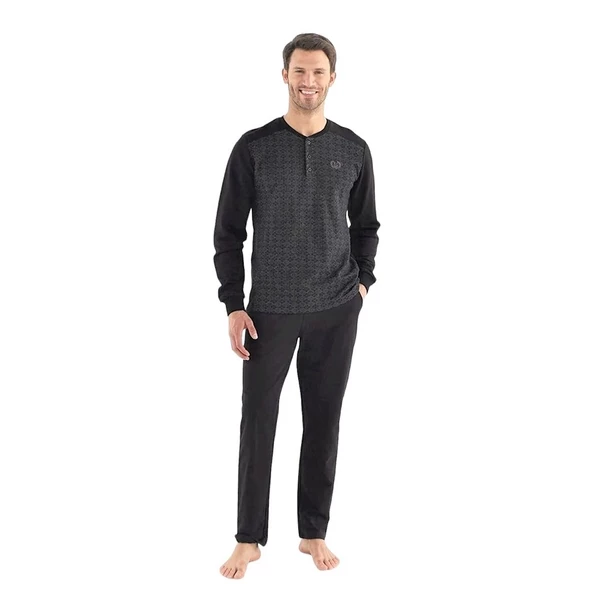 Mod Collection Pamuklu Uzun Kol Kışlık Erkek Pijama Takım ürün görseli 1