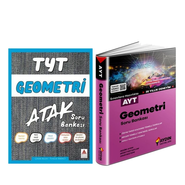 Delta TYT Atak Geometri ve Aydın AYT Geometri Soru Bankası Seti 2 Kitap ürün görseli 1