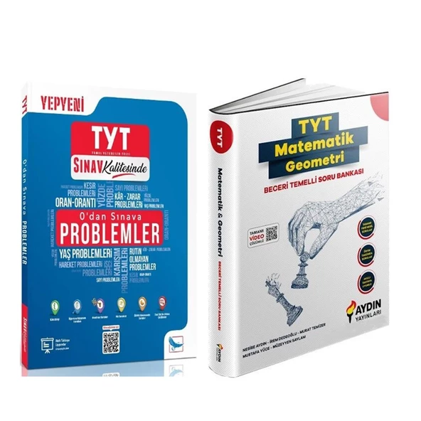 Aydın TYT Matematik Geometri Beceri Temelli ve Sınav TYT 0 dan Sınava Problemler Soru Bankası Seti ürün görseli 1