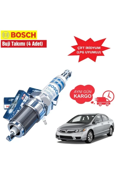 Bosch Honda Civic Fd6 1.6 Bosch Çift Iridyum Buji Takımı 2006-2012 Uyumlu 4 Adet ürün görseli 1