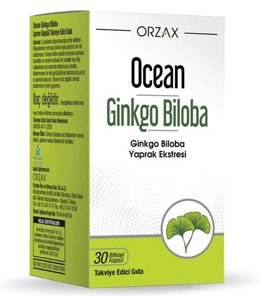 Orzax Ocean Ginkgo Biloba Ekstresi 30 Kapsül ürün görseli 1