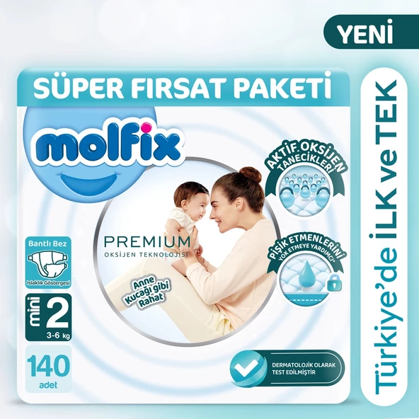 Molfix Premium Süper Fırsat Paketi 2 Beden 140 Adet ürün görseli 1