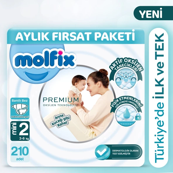 Molfix Premium Aylık Fırsat Paketi 2 Beden 210 Adet ürün görseli 1