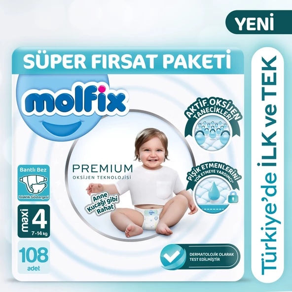 Molfix Premium Süper Fırsat Paketi 4 Beden 108 Adet ürün görseli 1