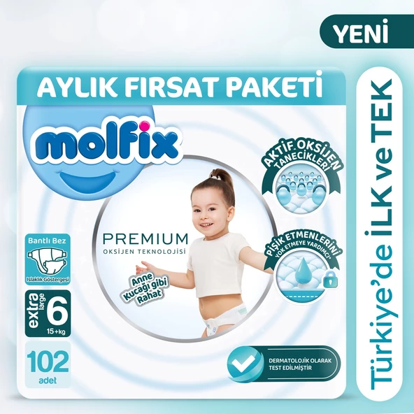 Molfix Premium Aylık Fırsat Paketi 6 Beden 102 Adet ürün görseli 1