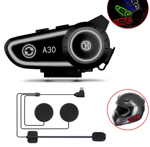 Bluetooth Cep Telefonu İnterkom Eşleştirmesi Gürültü Kontrol Teknolojisi Kurye Kask RGB Işıklı Kulaklık ürün görseli 1