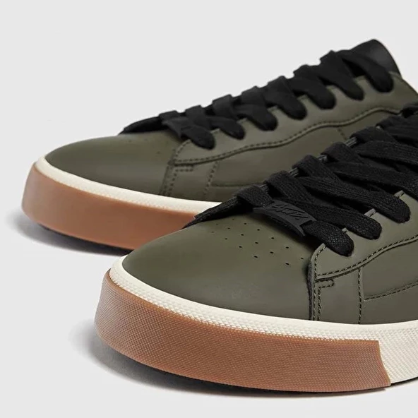 Pull & Bear Detaylı Basic Spor Ayakkabı Yeşil - Resim 2