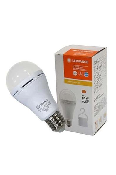 Osram Led 8W 6500K 806lm E27 Duy Beyaz Işık Şarjlı Ampul ürün görseli 1