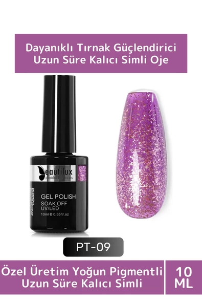 Özel Üretim Yüksek Pigmentli Hızlı Kuruyan Tırnak Güçlendirici 3 Aşamalı Kalıcı Simli Oje 10 Ml ürün görseli 1