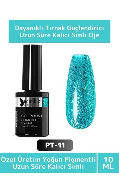 Özel Üretim Yüksek Pigmentli Hızlı Kuruyan Tırnak Güçlendirici 3 Aşamalı Kalıcı Simli Oje 10 Ml ürün görseli 1